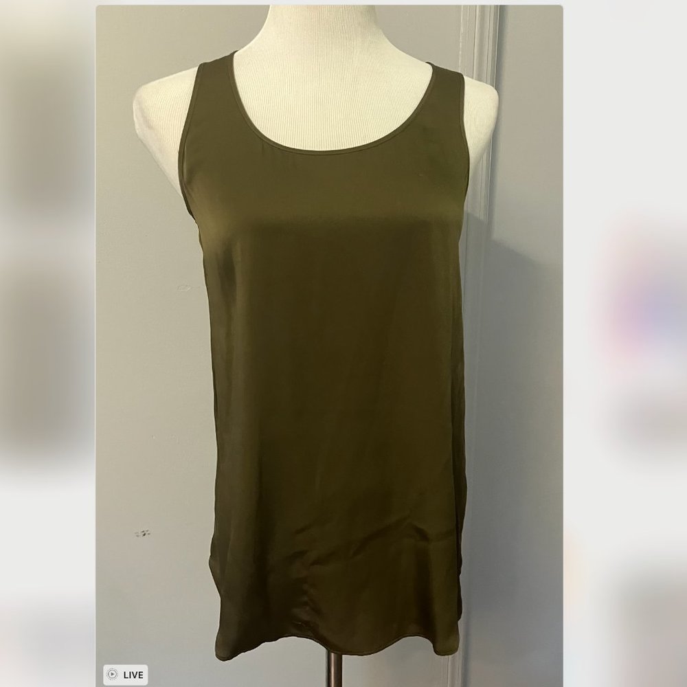 Hugo boss womens forest green silk blend tank